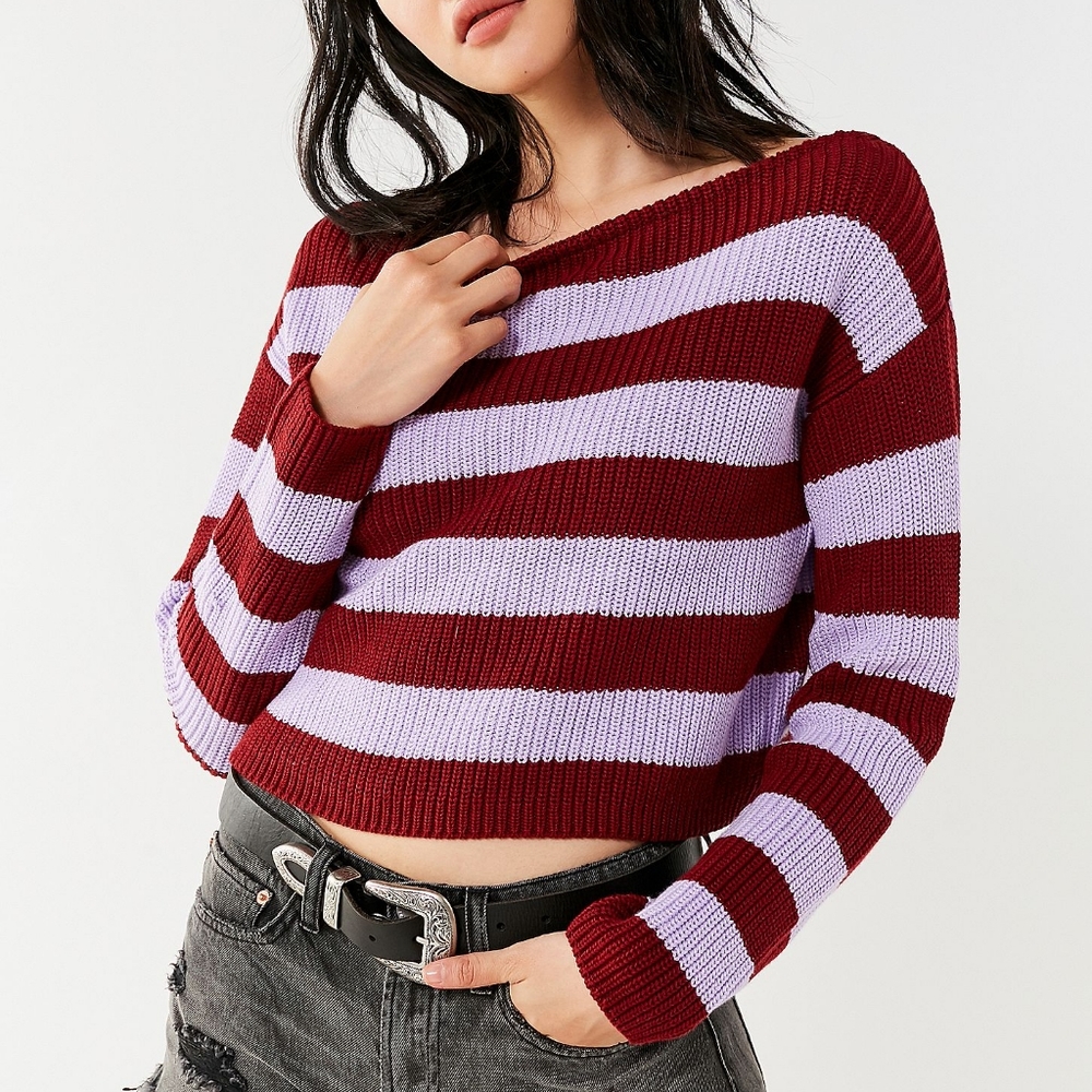 UO Striped Cropped Sweater